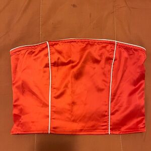 Forever 21 Scarlet Satin Tube Top